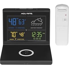 Acu Rite Weather Forecaster with Wireless Charging Pad, Alarm Clock with Indoor/Outdoor Temperature photo Acu Rite Weather Forecaster with Wireless Charging Pad, Alarm Clock with Indoor/Outdoor Temperature