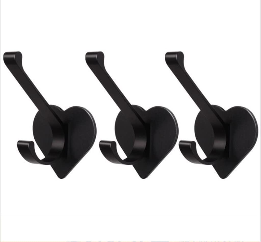 Porte-manteau noir en lot de 3 patères murales SHISHI pour ranger vos vestes