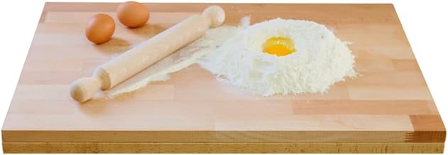 Mottinox Asse Pasta, 100% Legno Faggio, Tavola per Impastare, 60X40X1,9cm, Con Gradino Antiscivolo (2,2cm)