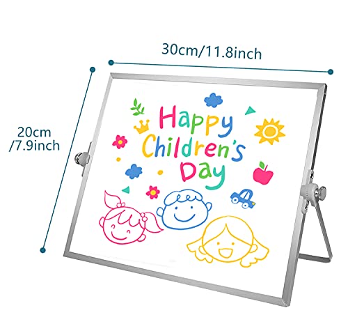 Owill Dry Erase White Board, 8” X 12” Small Whiteboard With Stand, Mini Whiteboard A4 Magnetic Desktop Board & Portable Double-Sided White Board Easel For Kids Drawing In School & Home #TOP1