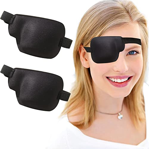 Rikeyo 2Pcs 3D Eye Patches For Adults, Adjustable Medical Eyepatch For Lazy Eye,Large Blackright Eye 2 Count (Pack Of 1) #TOP9