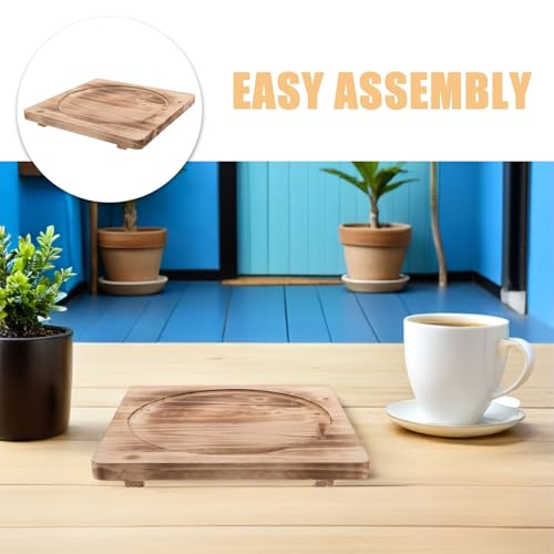 Dessous de plat bois carré ORFOFE tapis résistant chaleur table