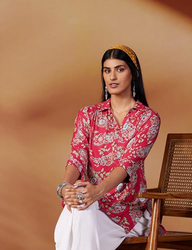 Image of BIBA Women's Printed Regular Fit Blouse