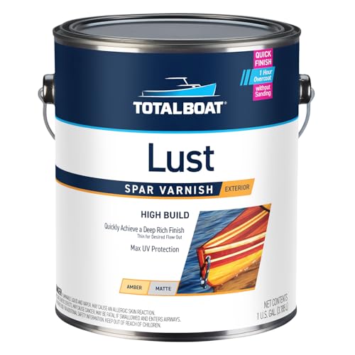 TotalBoat Lust Marine Varnish, High Gloss and Matte Finish for Wood, Boats and Outdoor Furniture