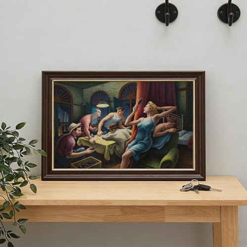 Toile Poker Night Thomas Hart Benton cadre à suspendre 50x76 cm - 7