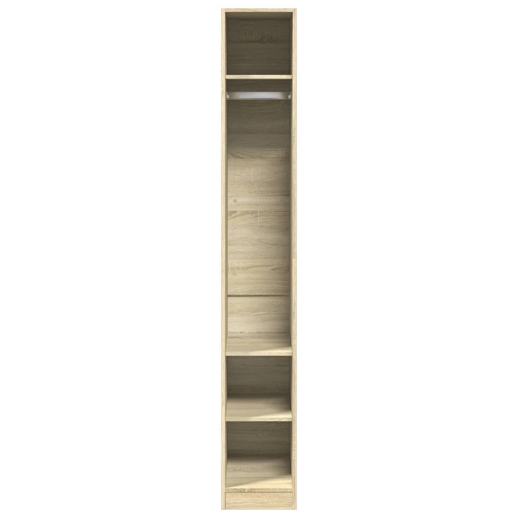 Armadio in rovere Sonoma, 30 x 50 x 200 cm, con asta appendiabiti, scomparto, scaffale e porta, per camera da letto, corridoio, spogliatoio, contenitore compatto con spazio