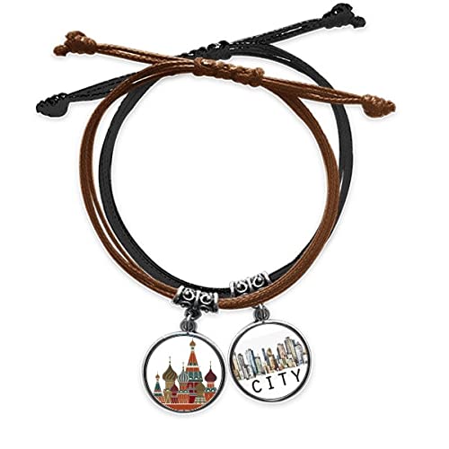 Bracelet Russie Cathédrale en cuir idée cadeau homme et femme unique