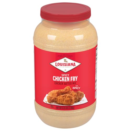 Spicy Chicken Fry Batter Mix Gallon - Seasoned and Ready to Use - Extra Spicy - Extra Crunchy - Filled with Cajun Flavor - Easy to Make Recipe - By Louisiana Fish Fry