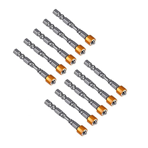 10 Unids Drywall Destornillador Bits PH2 Hex Shank Magnético Antideslizante 65mm con S2 Acero Cromo para Plato de Yeso Tornillo para Drywall