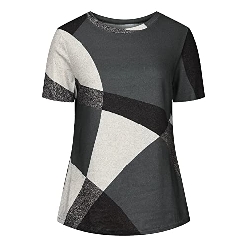 Blusa feminina de gola redonda para verão outono manga curta 2023 roupas modernas de algodão blusa d