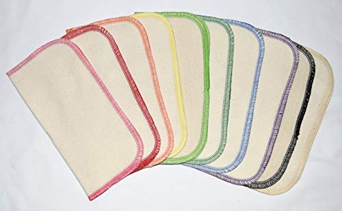 1 Ply Organic Flannel Washable Baby Wipes 8 x 8 Inches Organic Thread Crayon Palette Set of 10