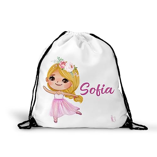 Zainetto Ballerine Danza Classica Personalizzato con Nome | Sacca per Scuola, Asilo, Sport e Tempo Libero | Bambine | Ritorno a Scuola