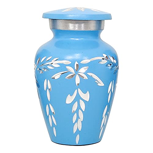 Blue Keepsake Urn - Mini Blue Urn for Human Ashes with Premium Box & Bag - Small Cremation Urn for Ashes - Honor Your Loved One with Funeral Urn Blue - Unique Memorial Urn for Men, Women & Infants - Thumbnail 4