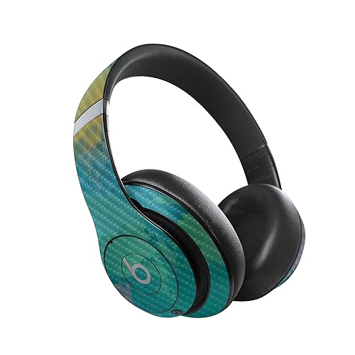 Image of MightySkins Carbon Fiber Skin Compatible with Beats Studio Pro - Watercolor Blue | Protective, Durable Textured Carbon Fiber Finish | Easy to Apply