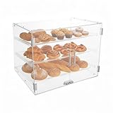 Transparente Vitrine für Gebäck, 3 Ebenen, Tortenständer mit Magnetverschluss und luftdichtem Verschluss, staubdicht, Schaufenster für Kuchen, 44 x 54 x 42 cm