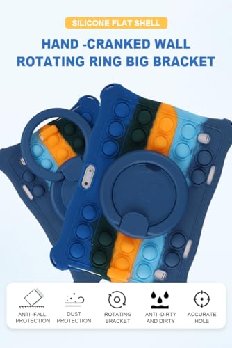 Coque silicone bleu foncé rotative 360 pour Winsing 10 pouces