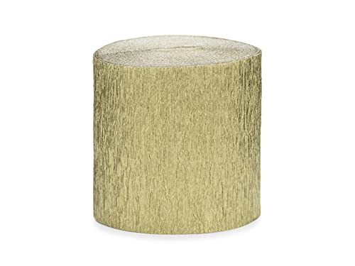 Publilancio Srl 4 Pièces Rouleau de Papier Crépon or de 5 cm X 10 Metri Chaque Total 40