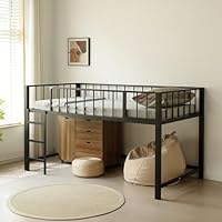 Amazon｜【ブラック·高さ110cm】OSJ ロフトベッド パイプベッド