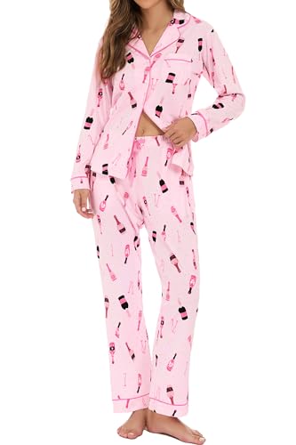 LUBOT 100% Cotton Pajamas for Women 2 Piece PJ Set...