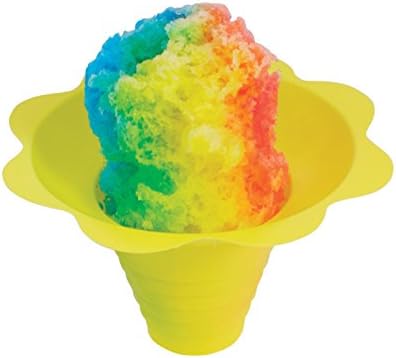 Flower Cups for Serving Shaved Ice or Snow Cones, Case of 500, 8 OZ, Medium, Yellow and Green