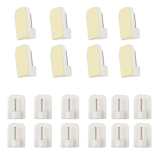 BANJILI 20 Crochets Rideaux Autocollants sans Percage – Support Tringle Adhésif pour Barre à...