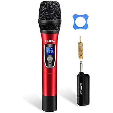 Handheld Karaoke Microphone Wireless for Singing, Wireless Microphones & Receiver with Rechargeable Handheld MIC for Karaoke, Voice Amplifier, PA System, Singing, Church, Party Dynamic Microphone Cover