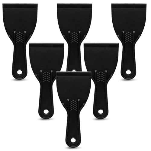 suiwotin Flexible Plastic Putty Knife Set, 6pcs Scraper for Spackling