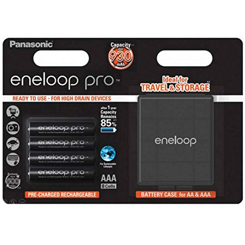 Panasonic eneloop Pro HR03 Box Micro (AAA)-Batterie Rechargeable NiMH 900 mAh 1,2 V 4St.