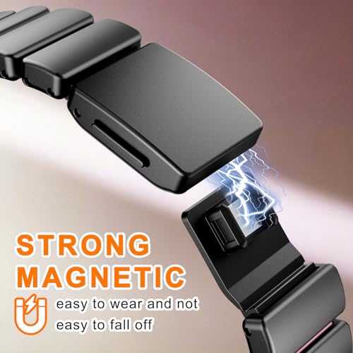 Image of Magnetic Slim Metal Band Compatible with Apple Watch Bands for Women Series 11 10 46mm 45mm 44mm 42mm SE 9 8 7 6 5 4 38mm 40mm 41mm 3 /2 /1,Luxury Stainless Steel Strap Silicone Link For iwatch