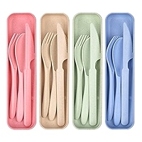 Lot De 2 Trousses à Couverts Pique-nique En Tissu Recyclé – Fait Main, Complètes Avec Couverts Et Serviettes