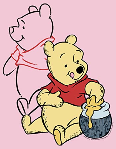 Disney Winnie Pooh Line Art Girl's Solid Crew Tee2