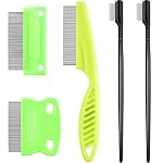 5 Pieces Dog Eye Combs Tear Stain Remover Combs Pet Grooming Comb for Small Dogs Gently Removing Eye Mucus and Crust (Green, Black)