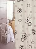 KS Handel 24 Textil Duschvorhang 180x180 cm/Weiß Grau Schwarz Kreise