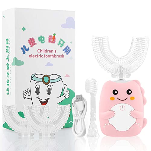 Kids Electric Toothbrushes, U Shaped Ultrasonic Toothbrush, Rechargeable Kids Toothbrush W/Smart Timer, 3 Brush Heads Replacement, 3 Clean Modes, Ipx7 Water Resistant For Child 7-13 #TOP21