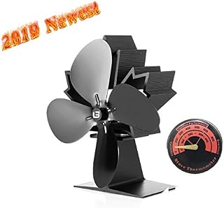 G G-WEI Wood Stove Fans 4 Blades Fireplace Fan 2019, 50°C Heating Silent