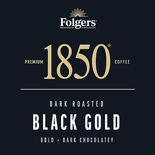 Image of Folgers 1850 Black Gold Dark Roast Coffee, 10 Keurig K-Cup Pods