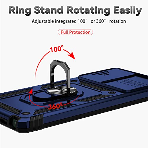 for Samsung Galaxy Note 20 Case with Camera Lens Cover HD Screen Protector, Military-Grade Drop Tested Magnetic Ring Holder Kickstand Protective Phone Case for Samsung Galaxy Note 20 5G (Navy Blue) by M MAIKEZI - Image 6