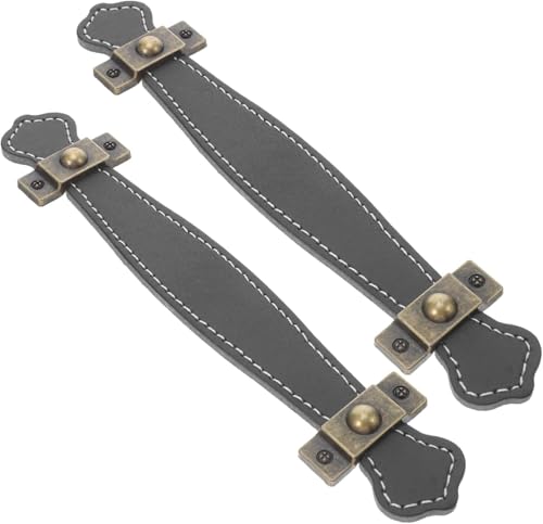 【進級・人気】ZsunNa 【2個セット】皮ラ手 鋼合製レザー取っ手 ヴィンテージスタイル ドア・引き出し用キット 耐久性家具ハンドル クローゼット用ストラップ 柔軟で衝撃吸収素材 モダン・トラディショナルデザイン対応 キャビネット/ワードローブ/スーツケ