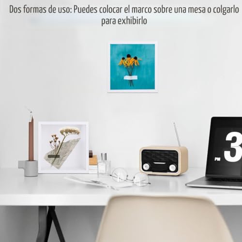 Miniatura 4 de Gbachoose - Juego De 4 Marcos De Fotos 3d, 20 X 20 Cm, Cuadrados, Color Blanco, Para Fotos, Ramos De Boda, Recuerdos