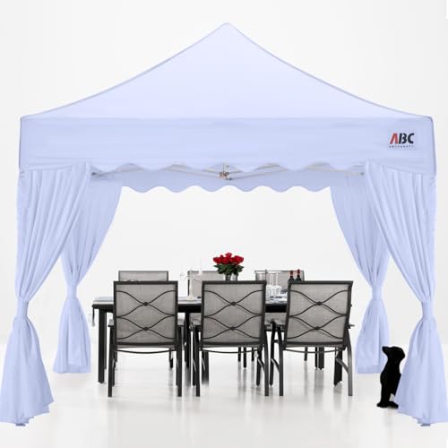 ABCCANOPY Patio Pop Up Canopy Tent with Curtain 10x10 Event-Series (White)