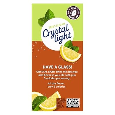 Crystal Light Drink Mix, Zero Sugar Powdered Water Enhancer, Natural Flavor Low Calorie Beverage Mix, Made with Black Tea, Sweet Tea, 6 Pitcher Packets, 1.56 Ounce (Pack of 10)
