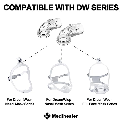 2 Packs Replacement Elbow/Swivel Compatible With Dreamwear And Dreamwisp,Tubing Quick-Release Elbow & Prevent Air Leakage,Great-Value Supplies By Medihealer #TOP1