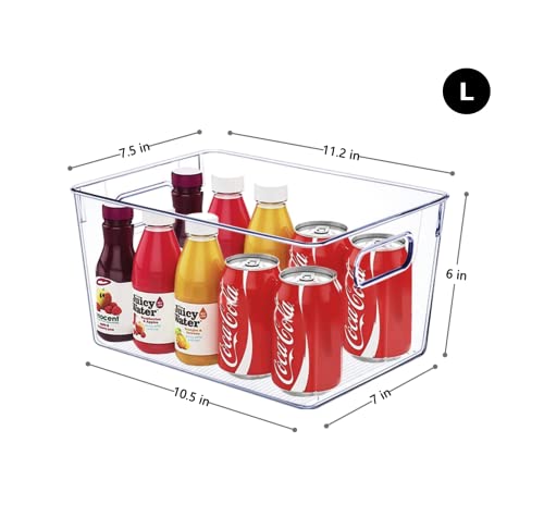 8 Pack Clear Plastic Storage Bins, Pantry Organization And Storage, Clear Organizing Bins For Kitchen Organization, Freeze Storage, Cabinet Organization (4L+4S) #TOP4