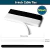 50PCS Bridas Reutilizables, Gestión de Cables Ajustable, Organizador de Cables, Organizador de Cables, Bridas Multiuso (25 Pcs Negras y 25 Pcs Blancas) 4