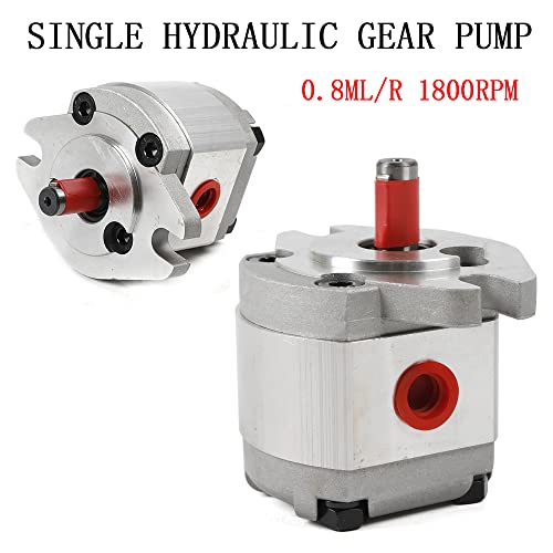 Hydraulic Gear Pump Aluminum Alloy Casing Single Hydraulic Pumps SAE Flat Key Thread PT3/8” 21MPa for Automobile, Hardware, Light Industry Machinery