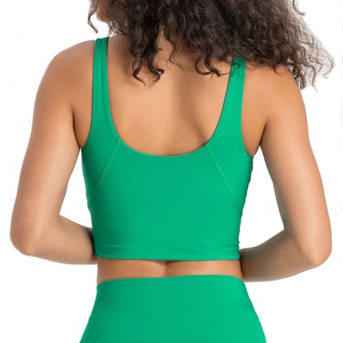 Image of Lemedy Women Sports Bra Longline Crop Tank Top | Medium Support, Padded, Yoga, Workout, Running, Removable Pads, Wide Straps, Extremely Soft, for Women
