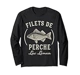 Un poisson perche du lac Léman avec le texte français Filets de Perche (spécialité suisse locale)
