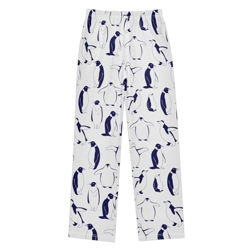 ZZXXB Penguins Pattern Boys Long Pants Soft Trousers Elastic Waist Kids Lounge Bottoms with Pockets S-XL