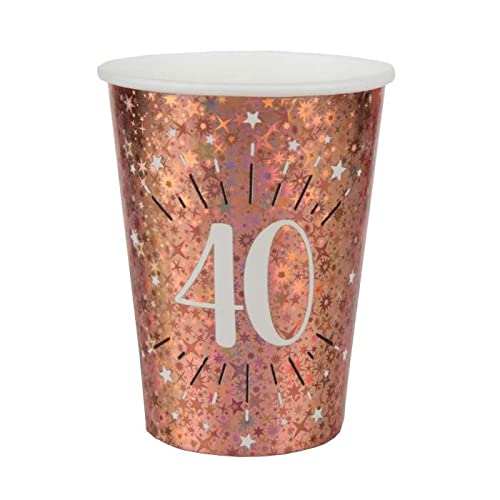 1001decotable - 20 Gobelets anniversaire 40 ans rose gold métallisé Cover