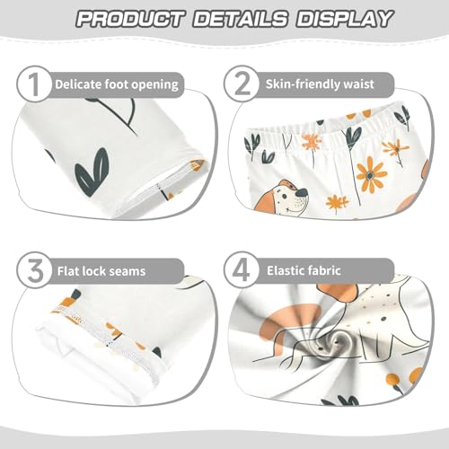 Lovely Dog Flower Animal Girls Casual Leggings for Kids Printed Long Pant Bottoms Stretch and Soft3